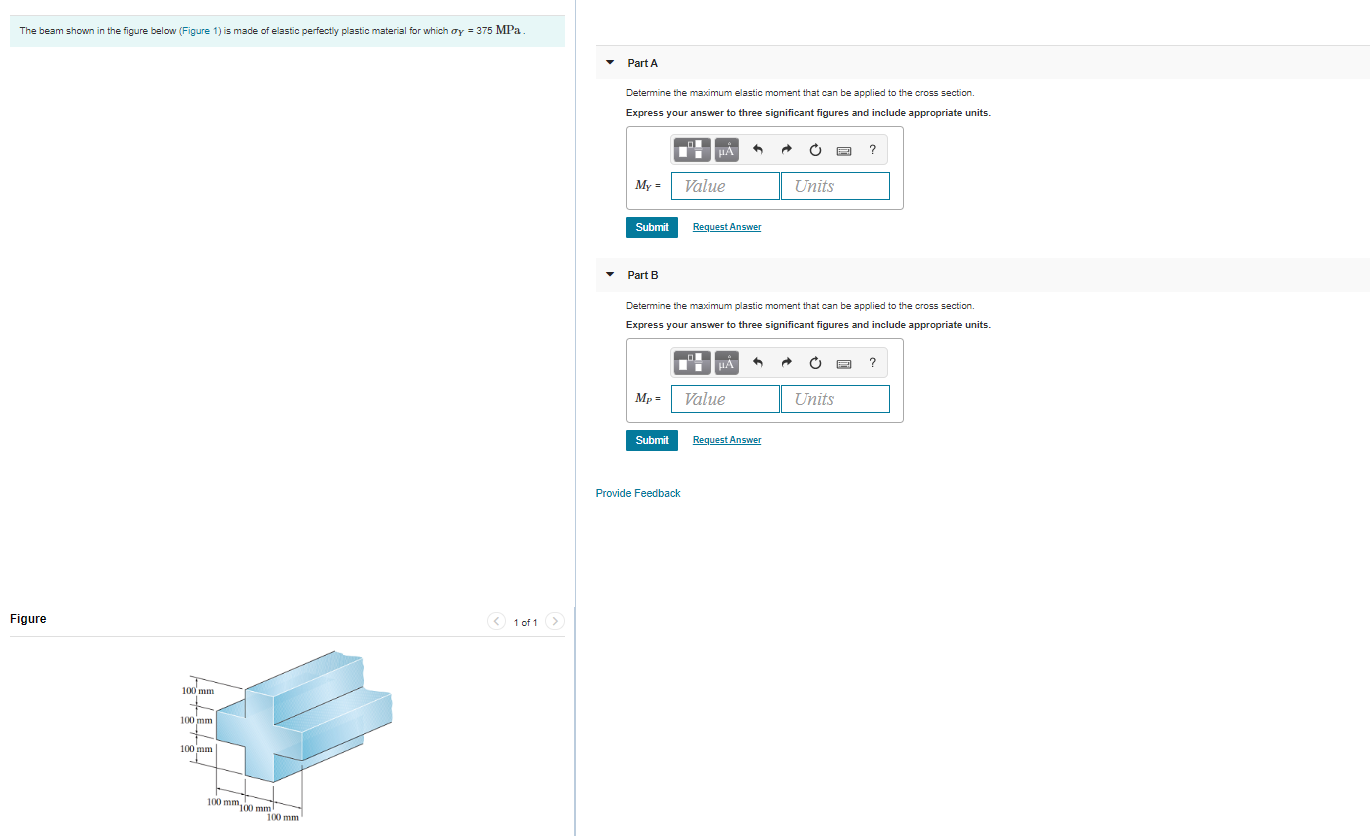Solved The beam shown in the figure below (Figure 1) is made | Chegg.com
