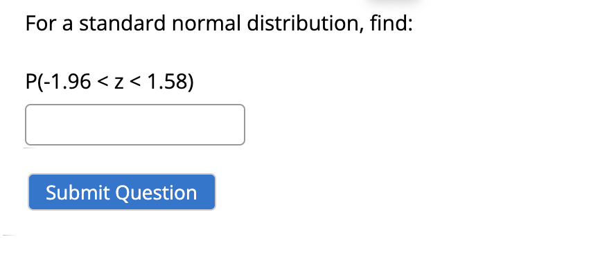 Solved For a standard normal distribution find P 1.96 Chegg