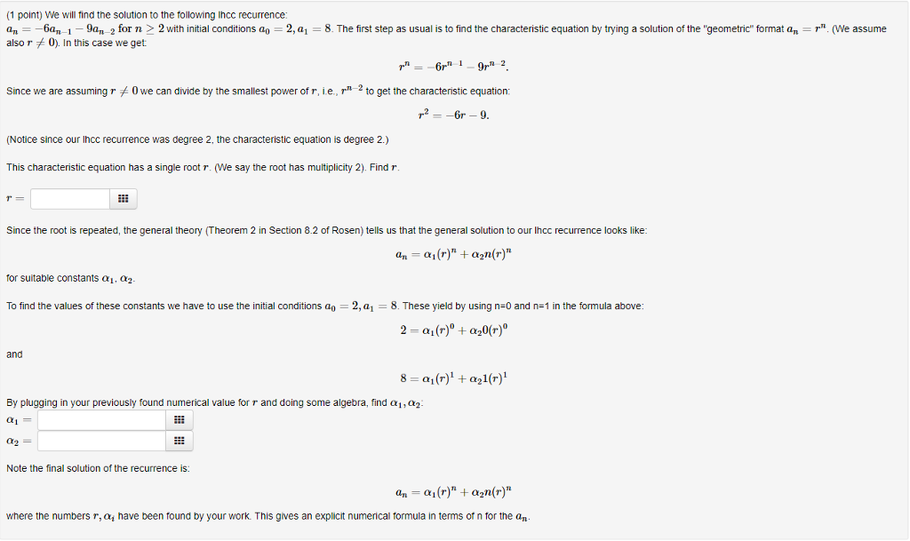 Solved (1 point) We will find the solution to the following | Chegg.com