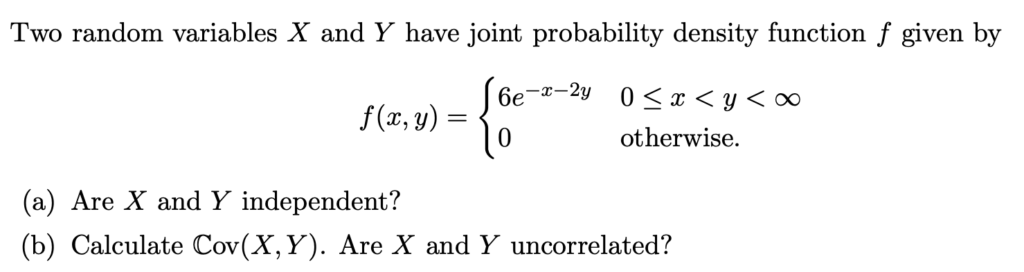 Solved Two random variables X and Y have joint probability | Chegg.com