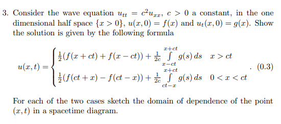 Solved Consider the wave equation utt=c2uxx,c>0 a constant