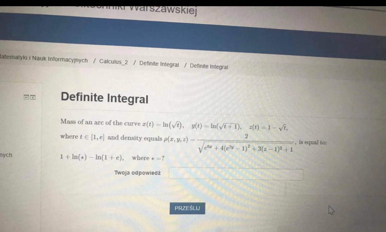 Solved Wurn Warszawskiej Latematyki I Nauk Informacyjnych Chegg Com