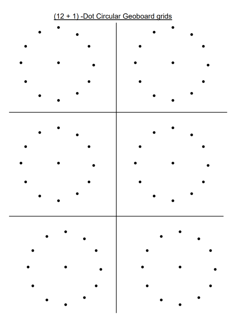 Solved using a circular 9, 10 and 12 pin geoboard which has | Chegg.com