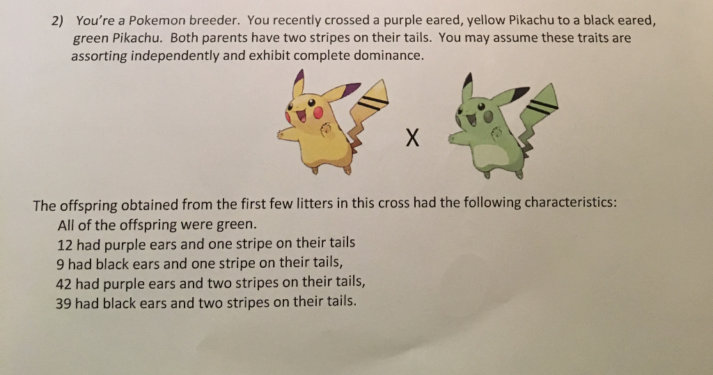 Solved 3. You're a Pokemon breeder. You recently crossed a