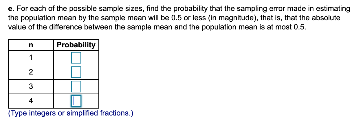 Solved Find the sample mean x for each possible sample of | Chegg.com