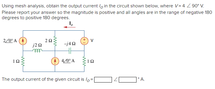 Solved Using mesh analysis, obtain the output current Io in | Chegg.com