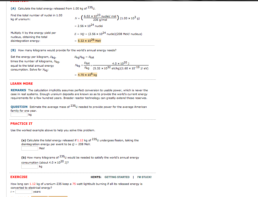 Solved (A) Calculate the total energy released from 1.00 kg | Chegg.com