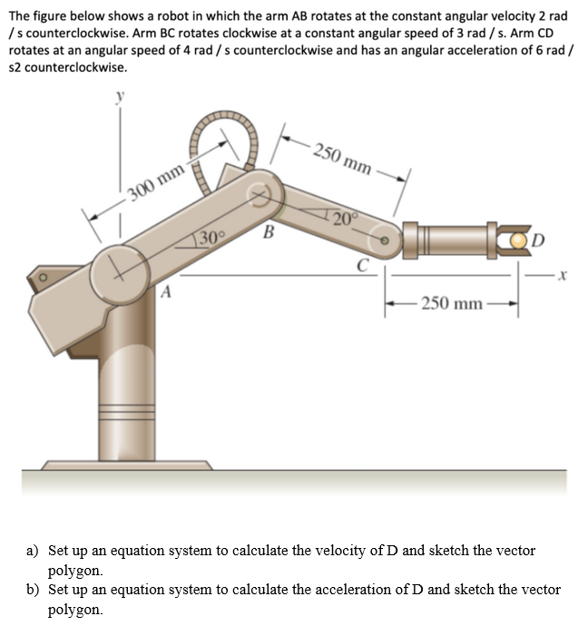 Solved The figure below shows a robot in which the arm AB | Chegg.com 