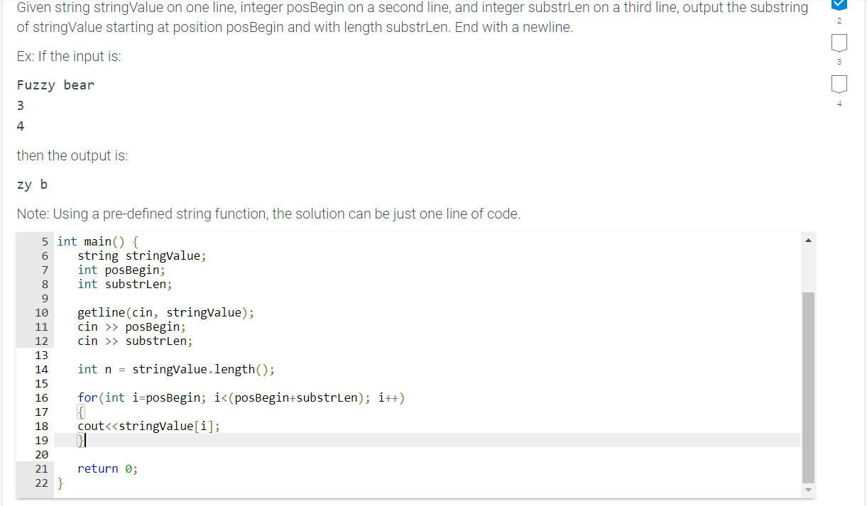 Solved Given String Stringvalue On One Line Integer Chegg Com