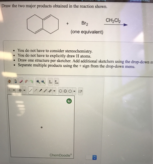 Solved Draw the two major products obtained in the reaction