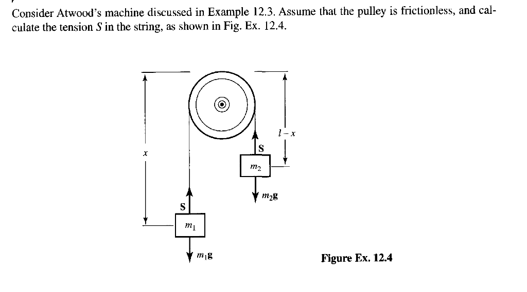 Solved Consider Atwood's Machine Discussed In Example 12.3. | Chegg.com