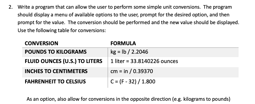 Solved 2 Write A Program That Can Allow The User To Perform Chegg