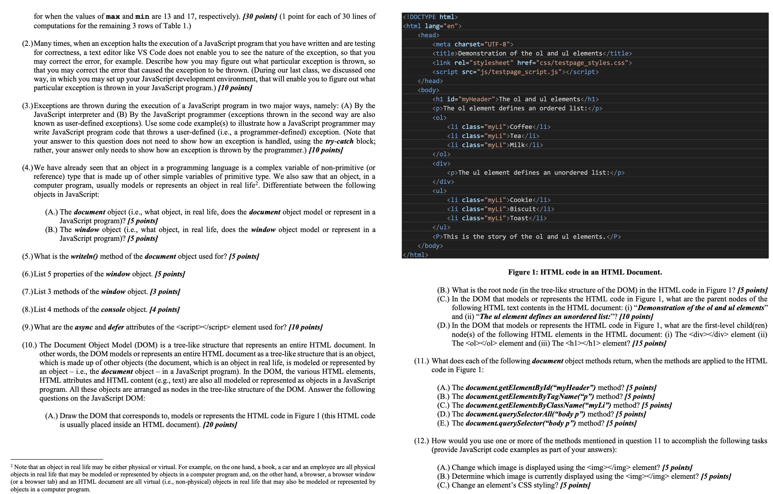 Solved Figure 1: HTML code in an HTML Document.(B.) ﻿What is | Chegg.com