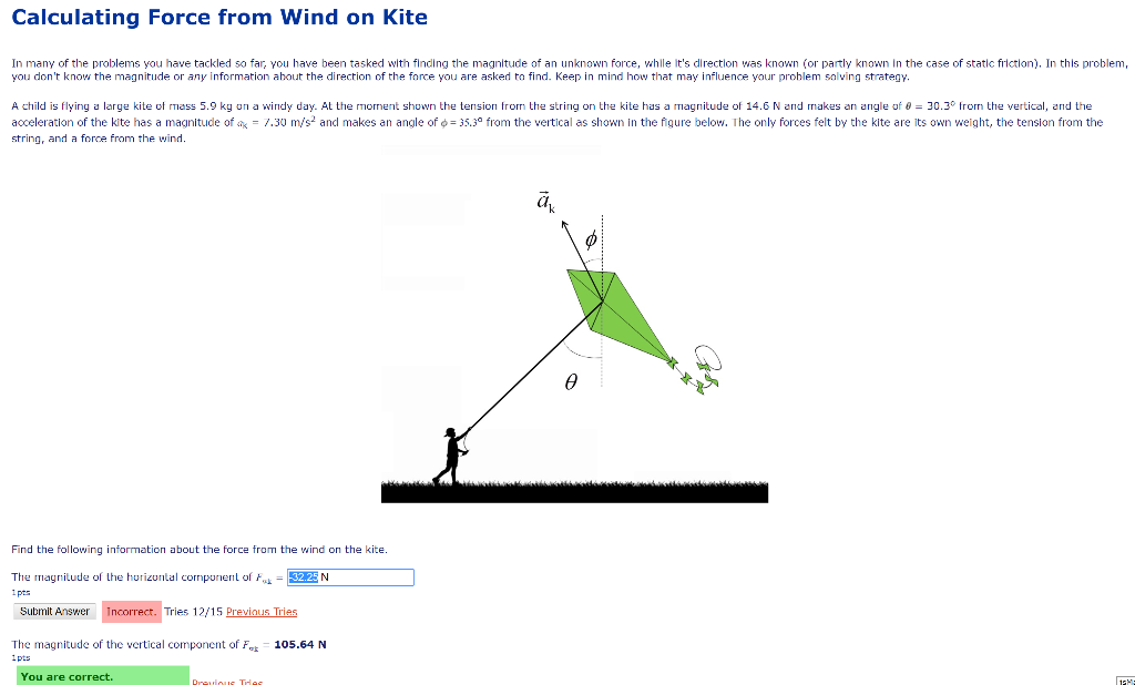 Solved Calculating Force from Wind on Kite In many of the