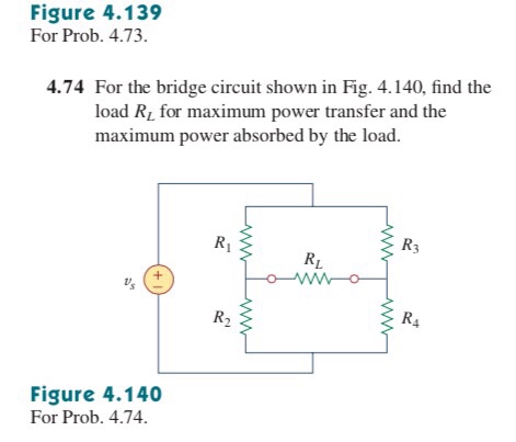 Solved Figure 4.139 For Prob. 4.73 4.74 For the bridge | Chegg.com