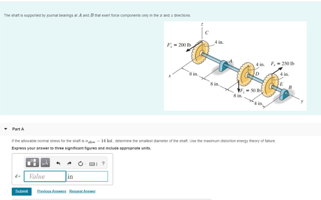 Solved The Shaft Is Supported By Journal Bearings At A And B | Chegg.com