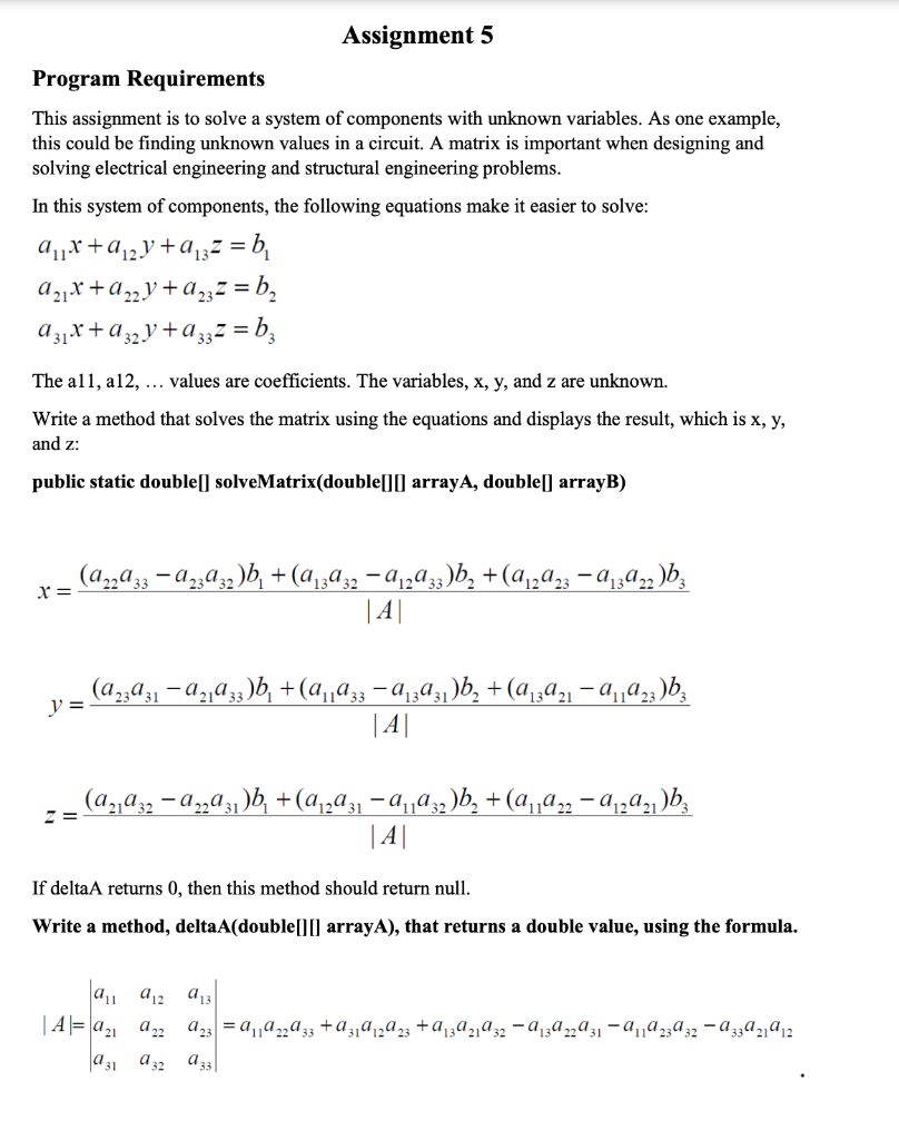 Solved Program Requirements This assignment is to solve a | Chegg.com