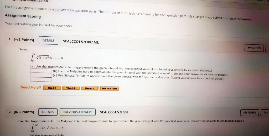 Solved uomission For this assignment, you submit answers by | Chegg.com