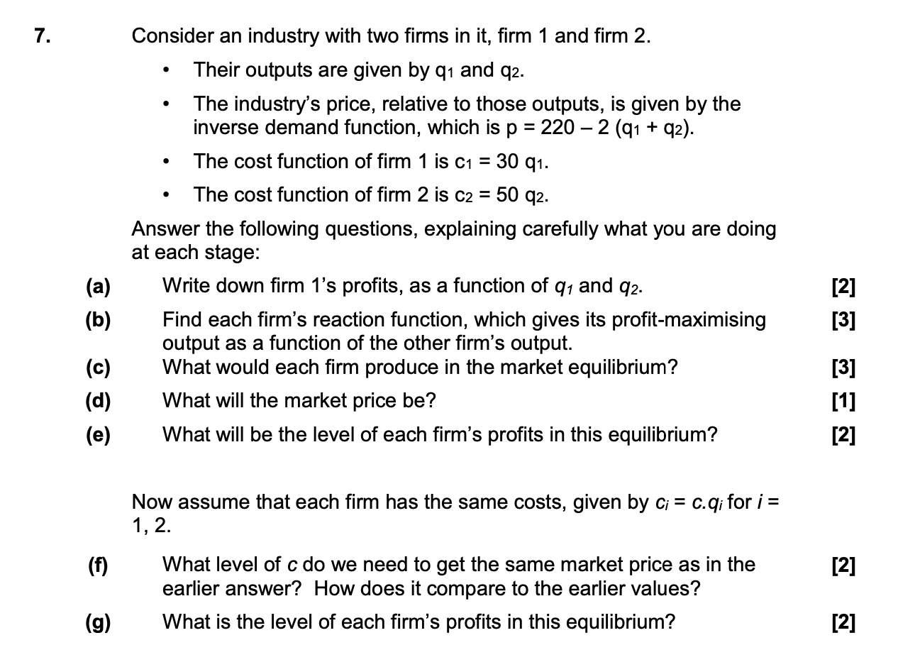 Solved 7. . . 30 91. Consider An Industry With Two Firms In | Chegg.com