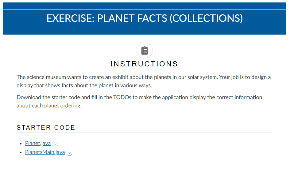 Planet.java package planets; /** * Represents a | Chegg.com