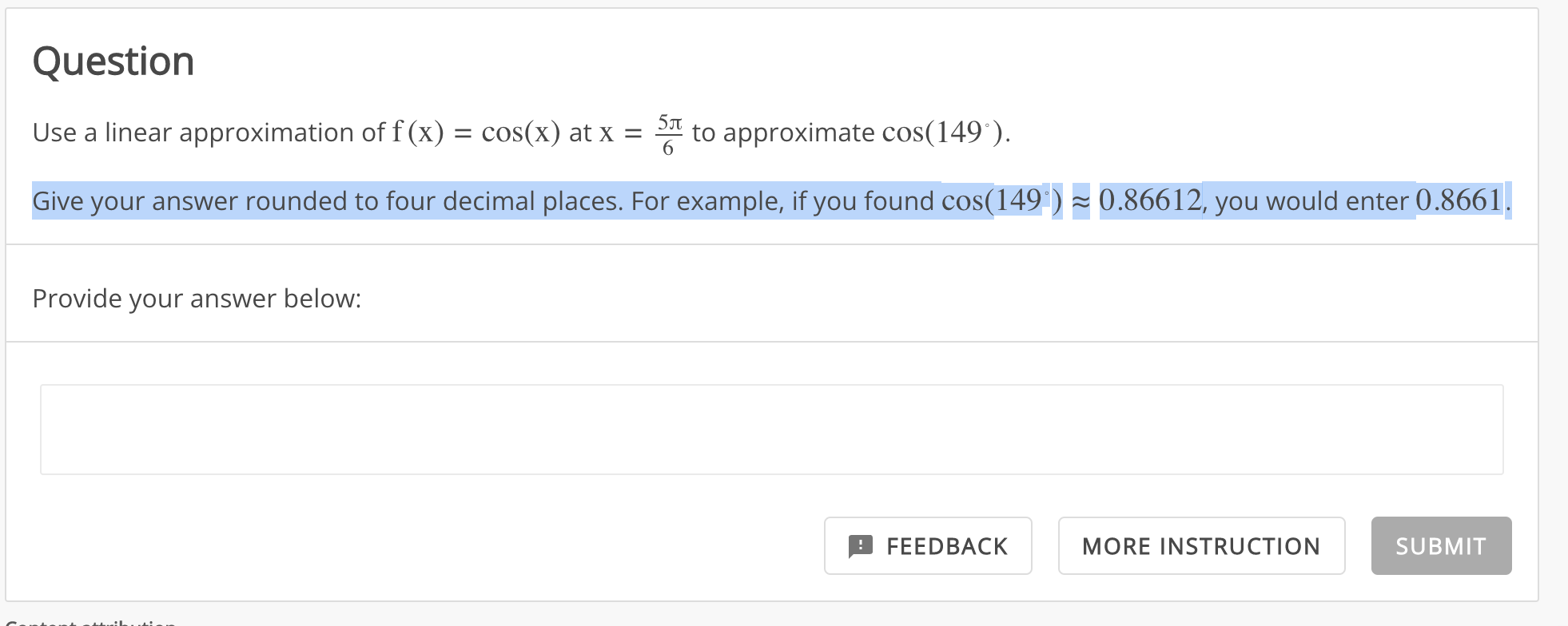 Solved Find the linear approximation of f(x)=cos(x) at | Chegg.com