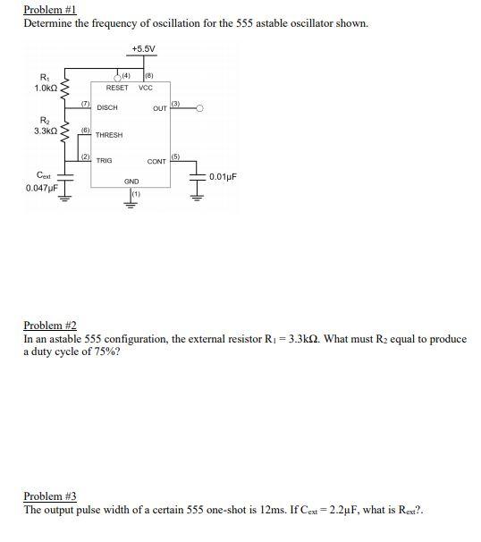 Solved Problem #1 Determine the frequency of oscillation for | Chegg.com