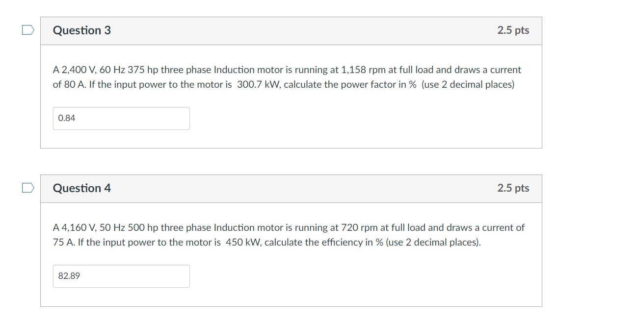 Solved A 240 V,50 Hz50hp three phase Induction motor is | Chegg.com