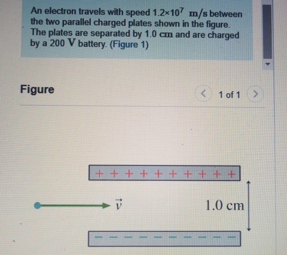 Solved An electron travels with speed 1.2x10 m/s between the
