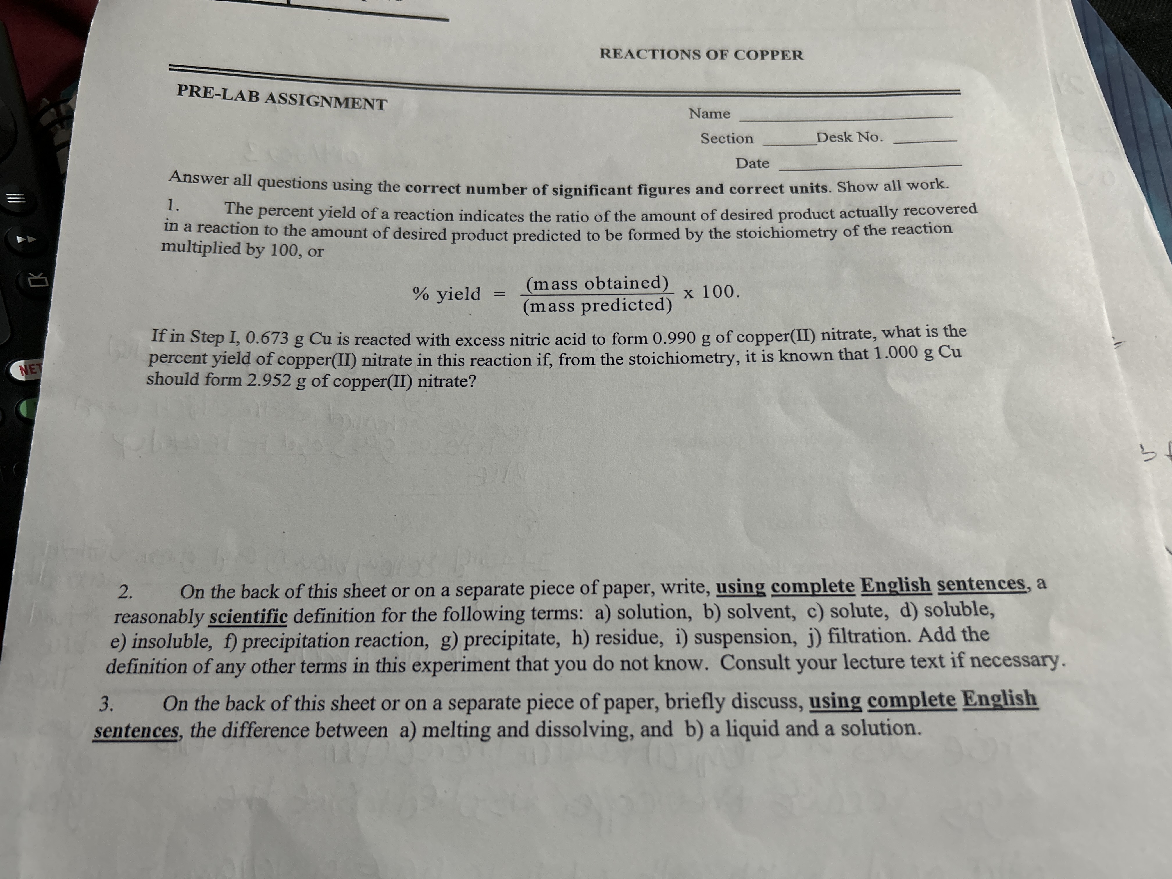 Solved Answer all questions using the correct number of | Chegg.com