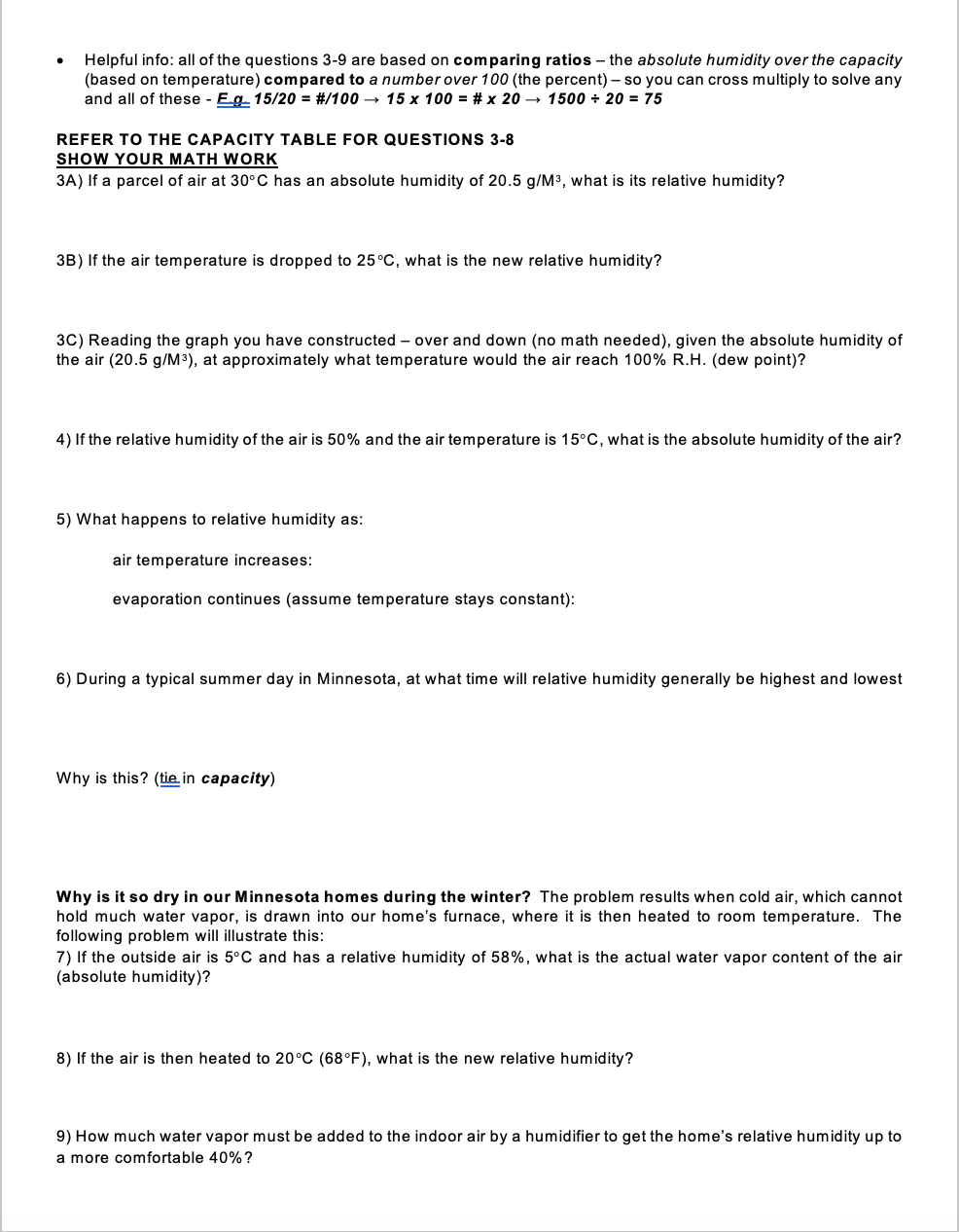 Solved Atmospheric Moisture Physical Geography Lab NAME