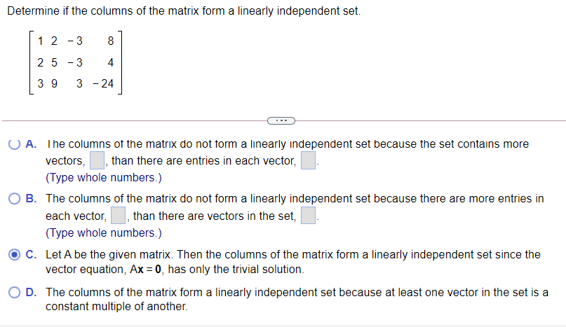 linearly-independent-columns-of-a-matrix