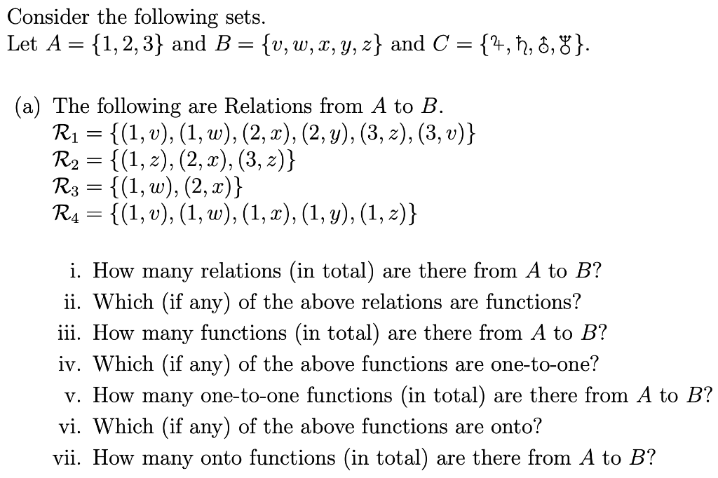 Solved Consider the following sets. Let A = {1, 2, 3} and B | Chegg.com