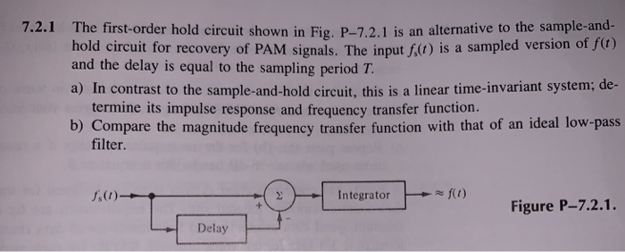 Solved The first-order hold circuit shown in Fig. P-7.2.1 is | Chegg.com