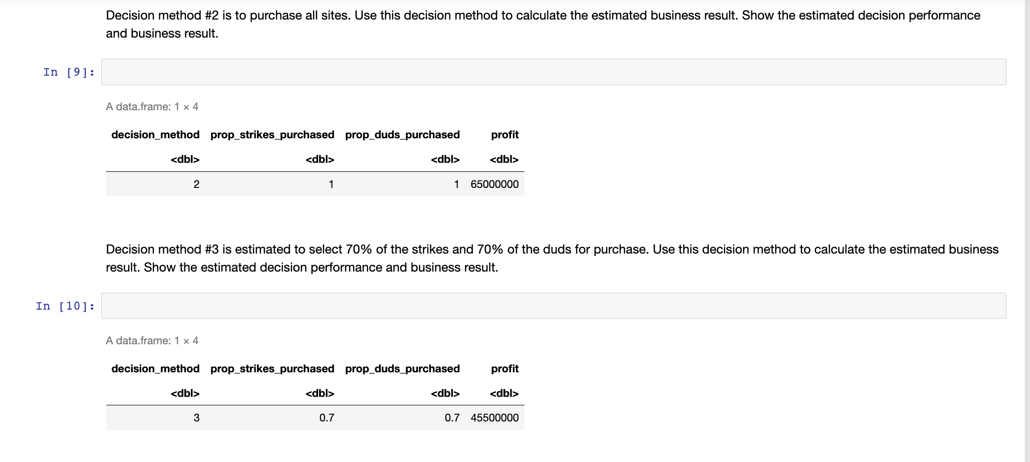 Solved create data tables for each question, code in R, | Chegg.com