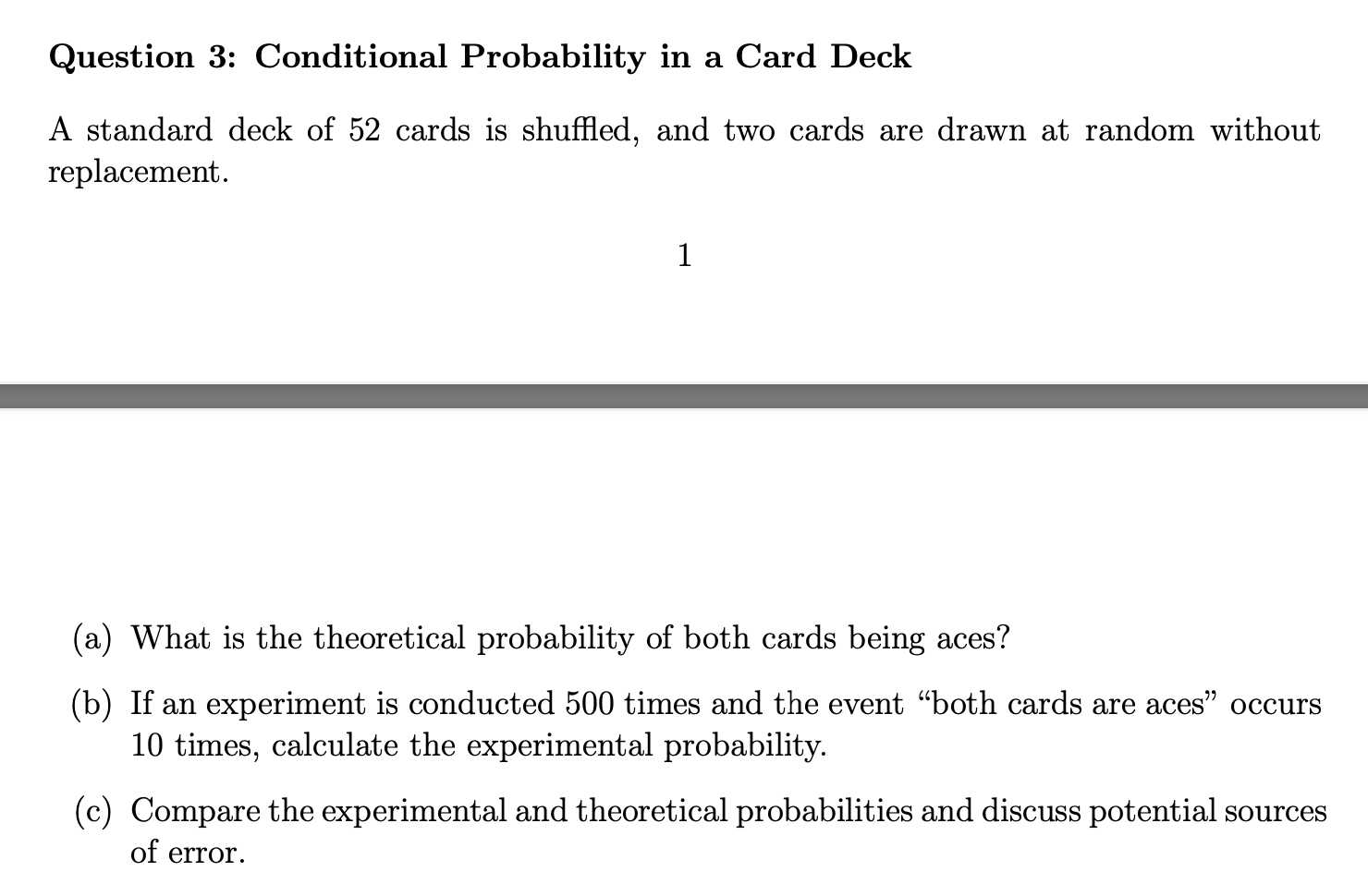 Solved Question 3: Conditional Probability in a Card DeckA | Chegg.com