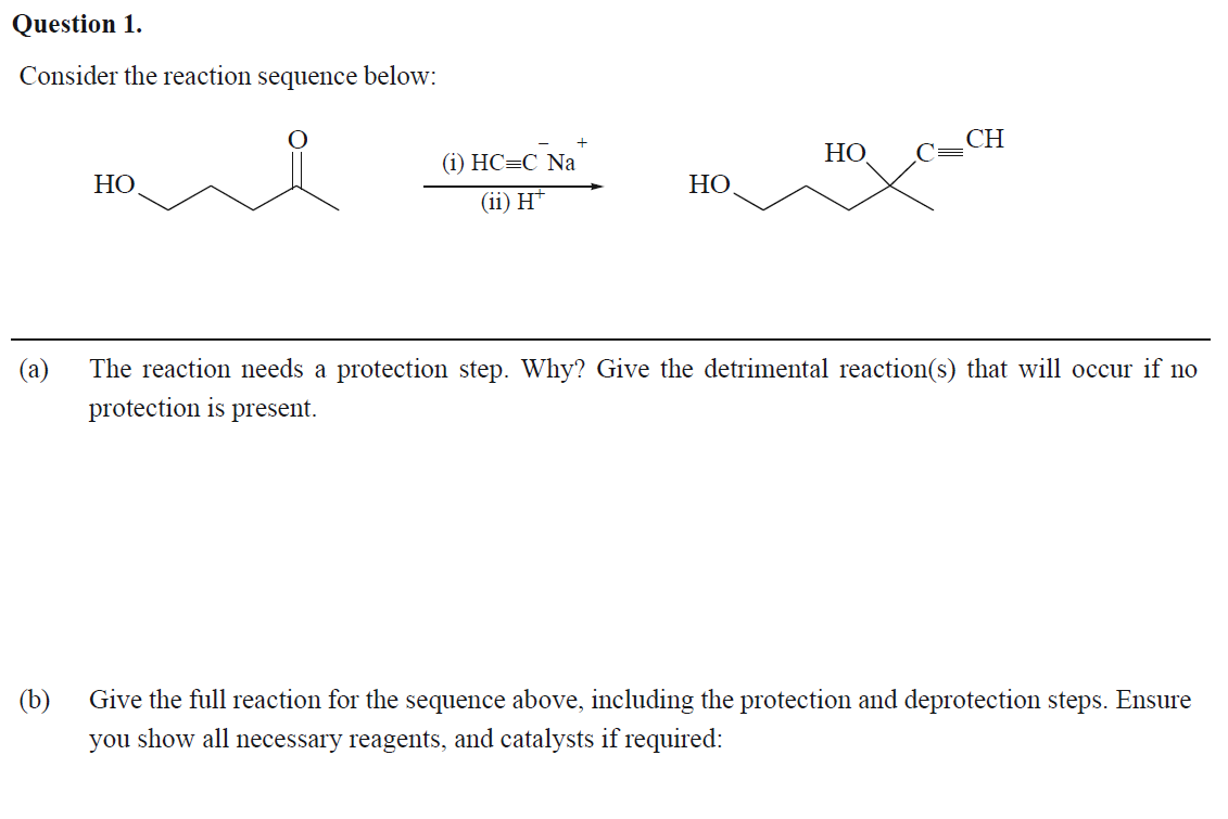 Solved Question 1. Consider The Reaction Sequence Below: | Chegg.com