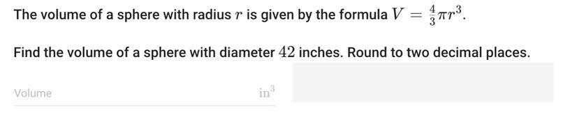 Solved The volume of a sphere with radius r is given by the | Chegg.com