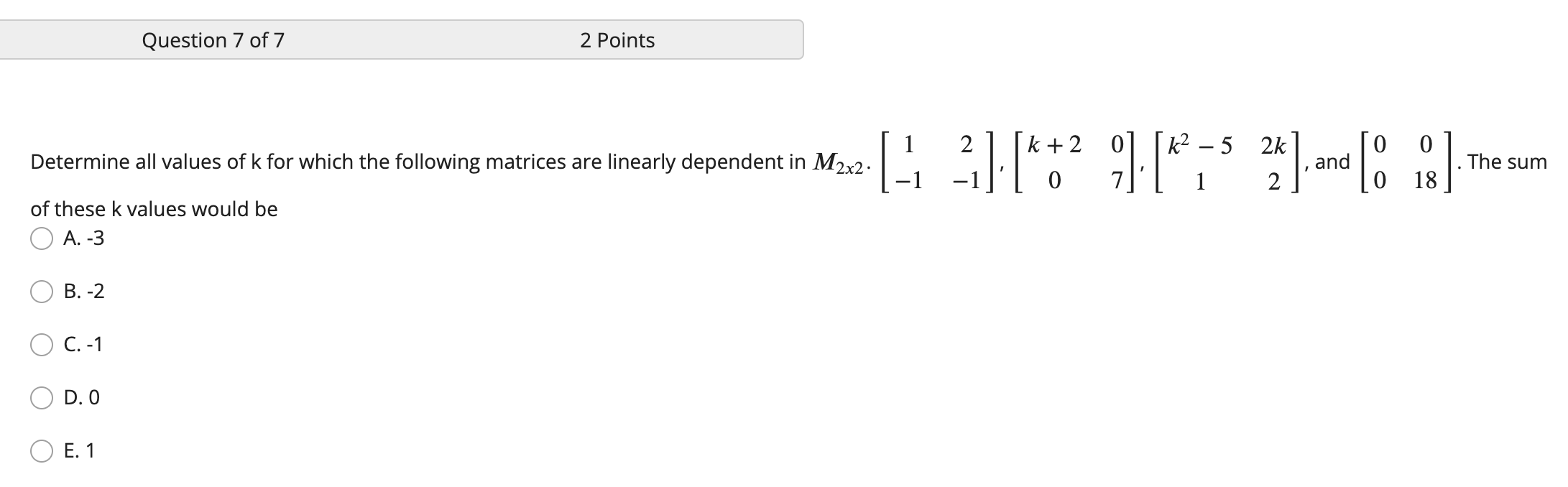 Solved Determine All Values Of K For Which The Following | Chegg.com