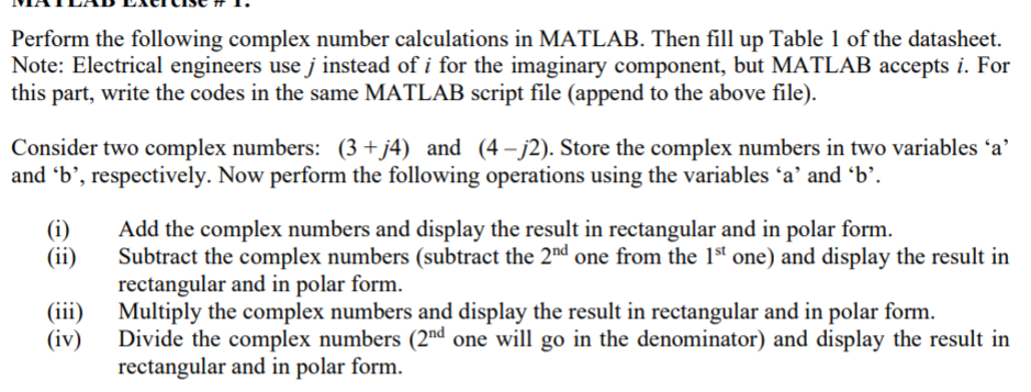 Solved Do not perform calculations in MATLAB command window. | Chegg.com