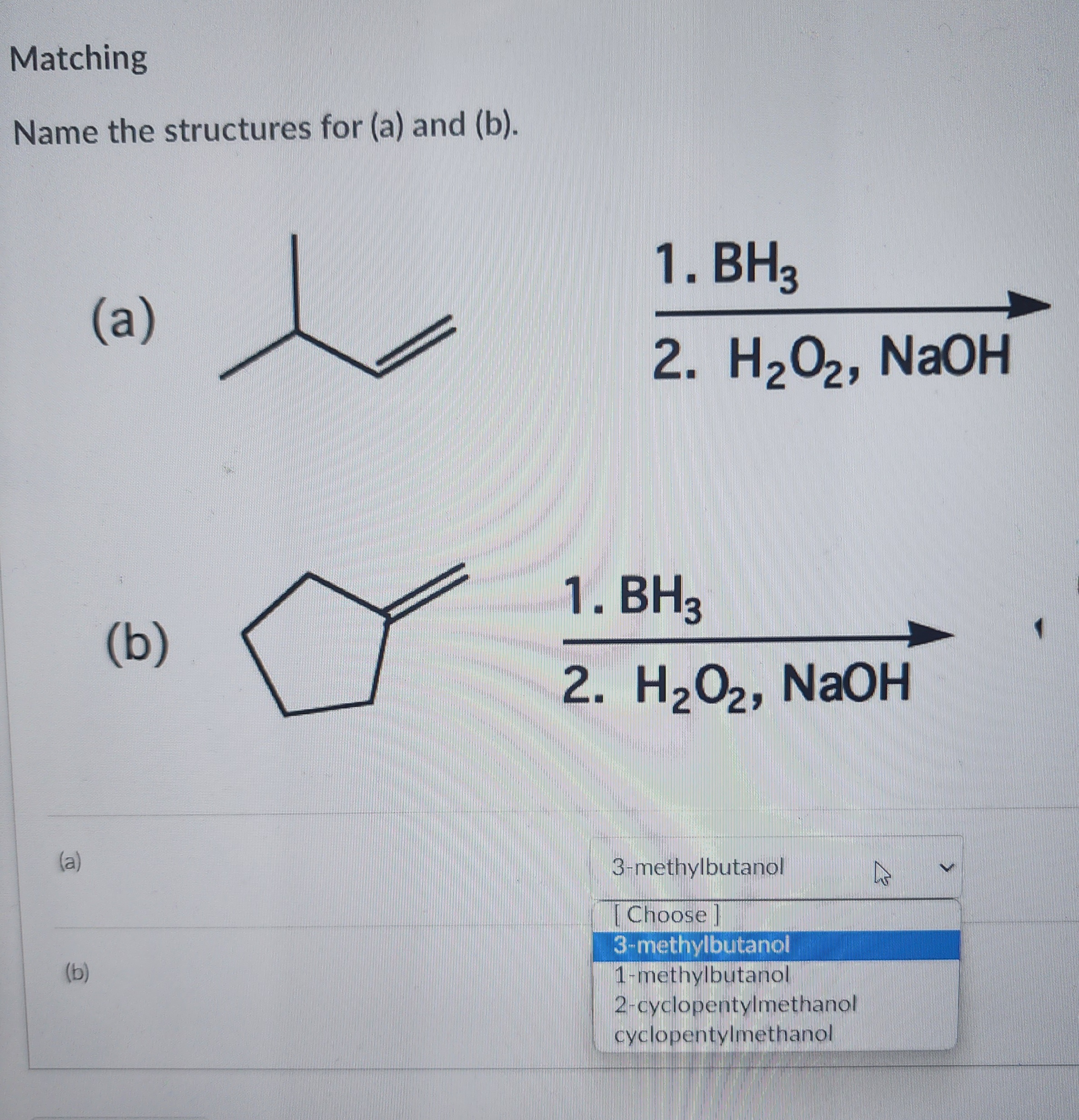 Solved Matching Name the structures for (a) and (b). (a) 1. | Chegg.com