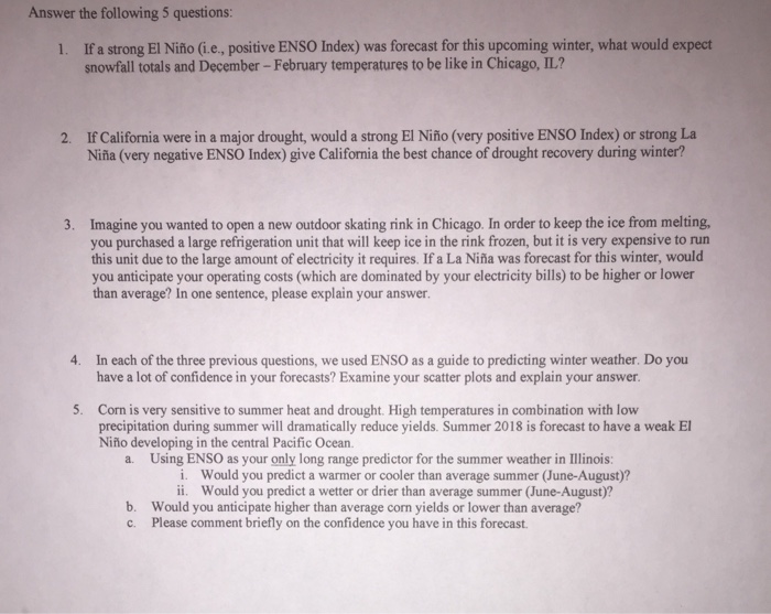 Solved Answer the following 5 questions: 1. If a strong El | Chegg.com