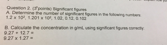 Solved Significant figures A. Determine the number of | Chegg.com
