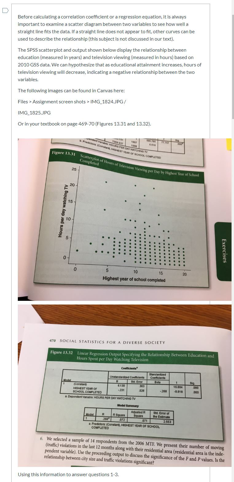 Solved Use The Scatterplot To Answer The | Chegg.com