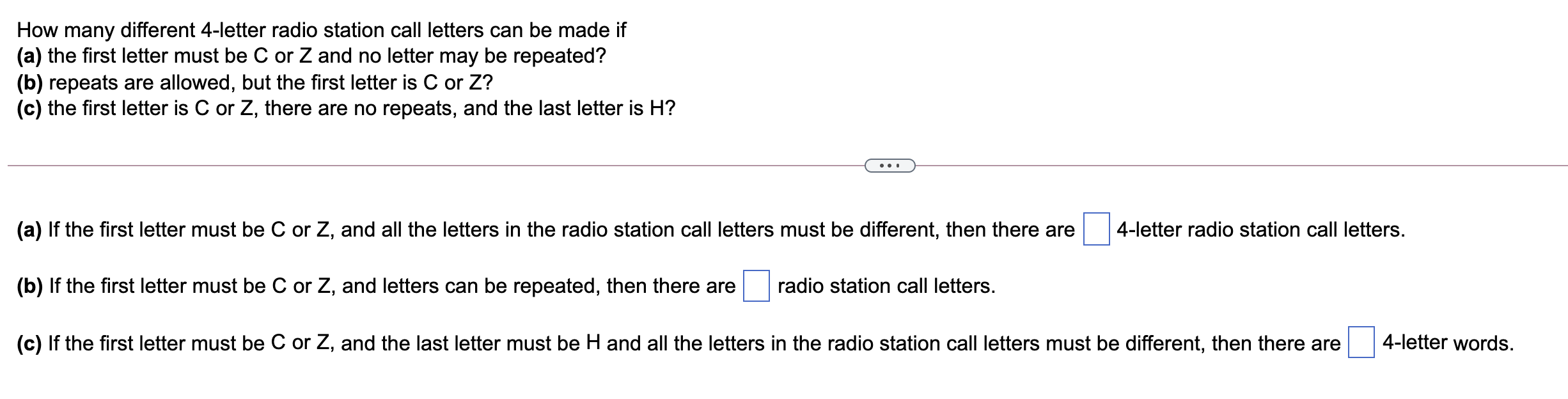 Solved How many different 4letter radio station call
