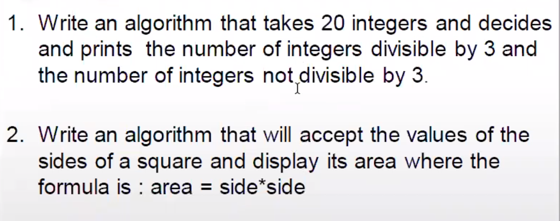 Solved 1. Write an algorithm that takes 20 integers and | Chegg.com