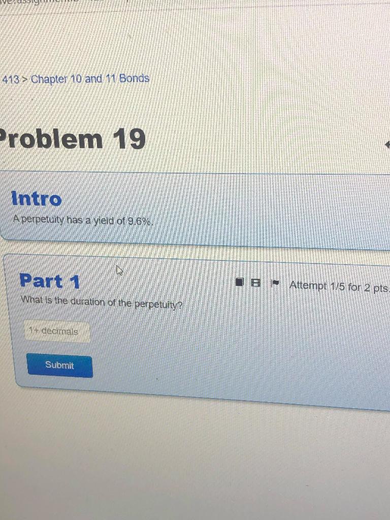 Solved 413 > Chapter 10 and 11 Bonds Problem 19 Intro A | Chegg.com