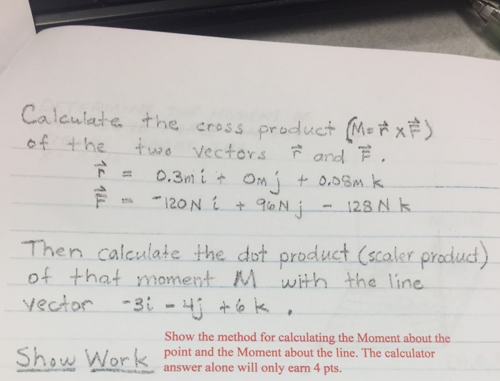 Solved Calculate the cross product (M = r vector times F | Chegg.com