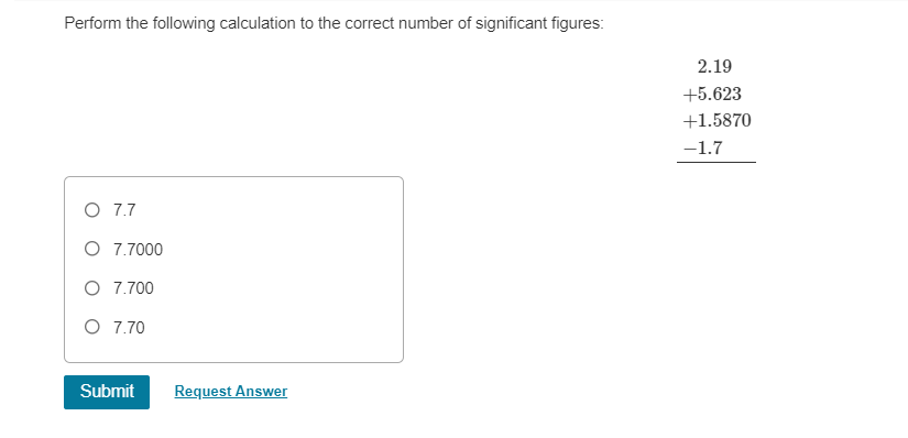 Solved Perform The Following Calculation To The Correct | Chegg.com