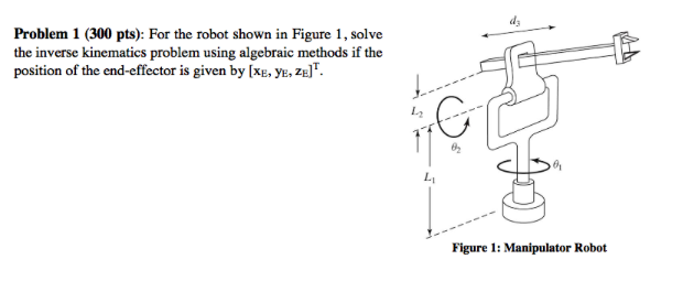 Solved Problem 1 (300 pts): For the robot shown in Figure 1, | Chegg.com
