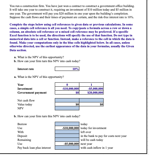 Solved What are the excel formulas to solve this question? I | Chegg.com
